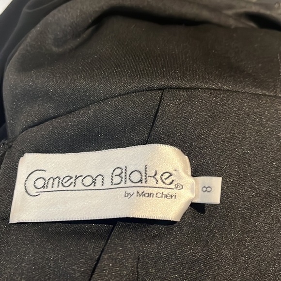 Cameron Blake for mon Cherie Long Black Gown with Ling Sleeve Dress - Picture 15 of 17